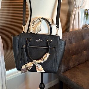 Kate Spade Black Pebble Leather Crossbody Handbag